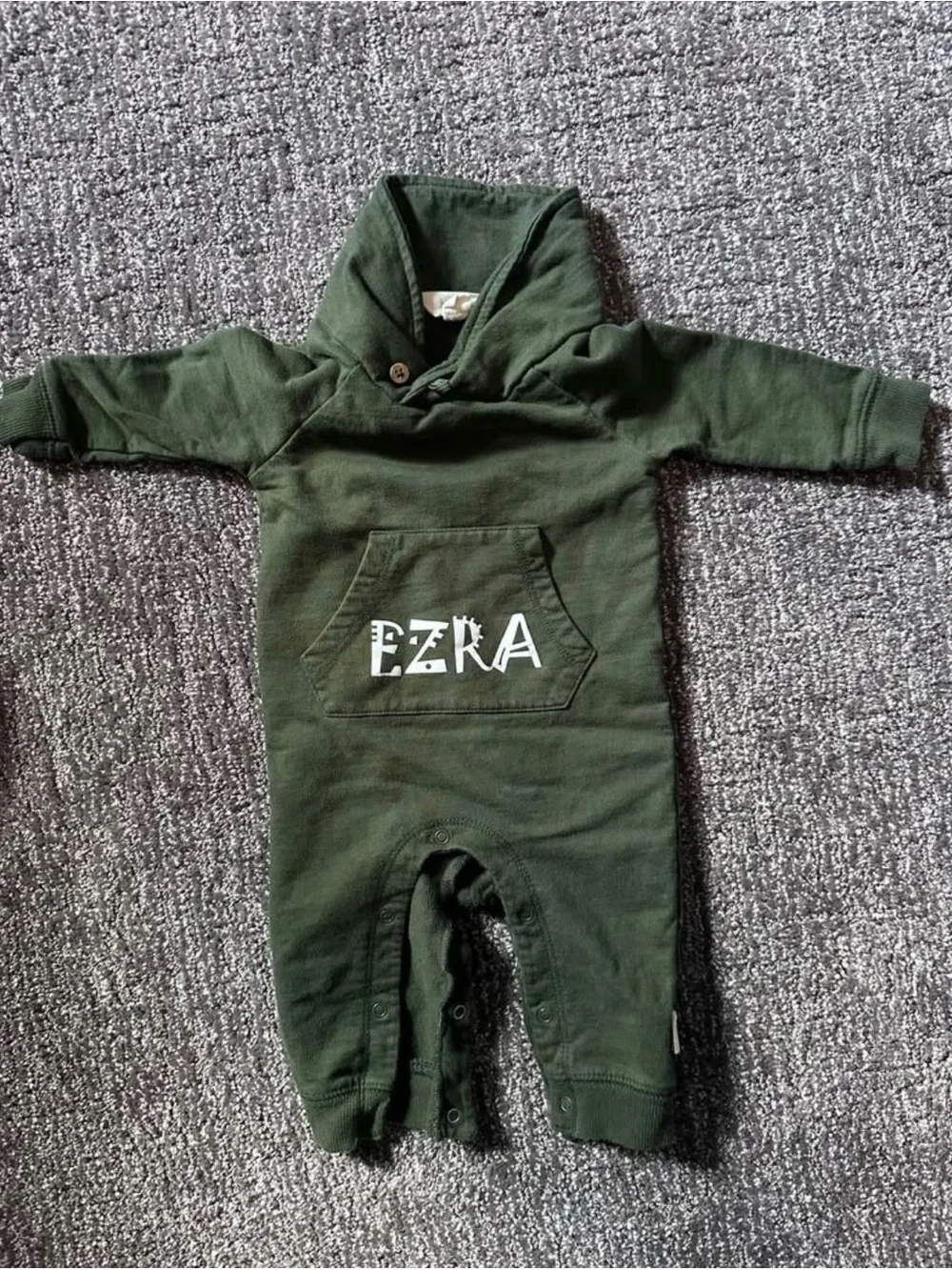 Burt's Bees Baby One Piece - Personalized Ezra Name